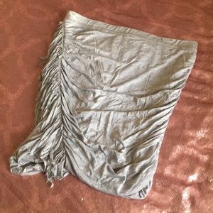 Gray Fringe Mini Skirt  XL